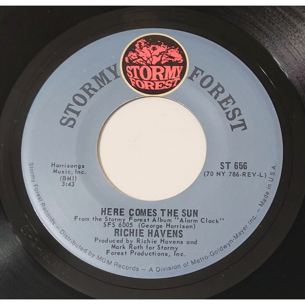 Richie Havens Here Comes The Sun / Younger Men Get Older 45 RPM VG+ Rock '71